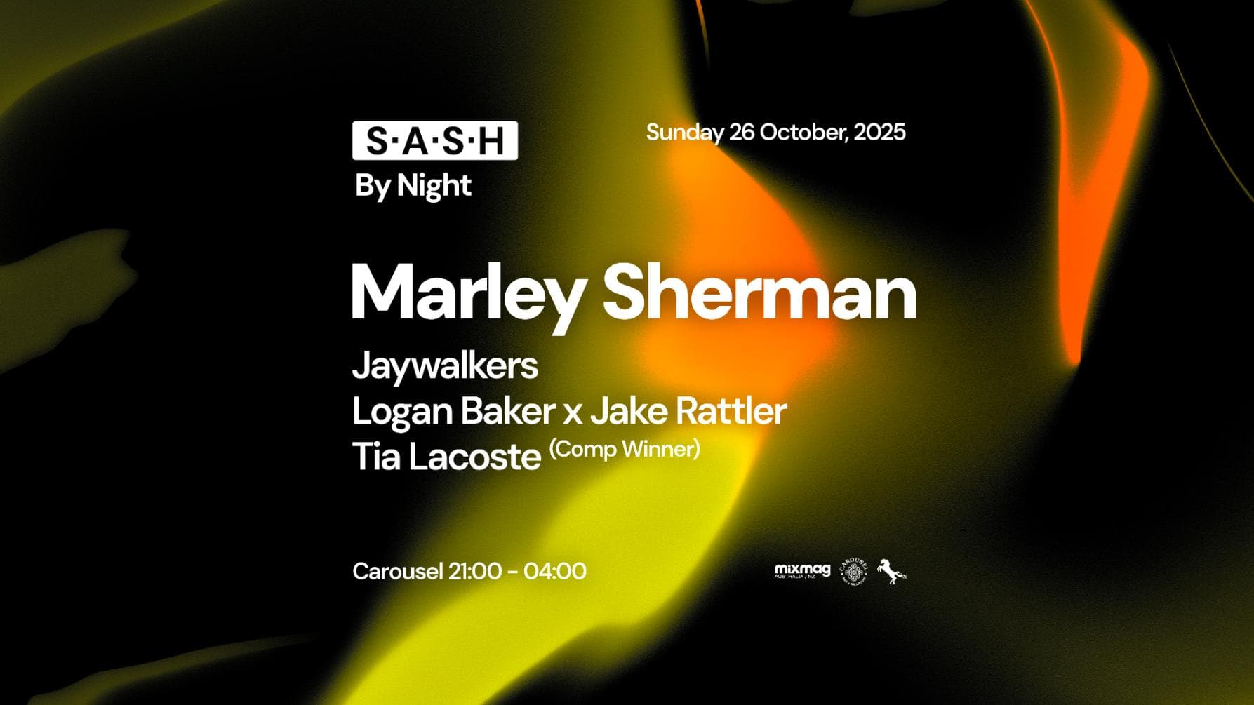 ★ S.A.S.H By Night ★ Marley Sherman ★ Sunday 26th October ★