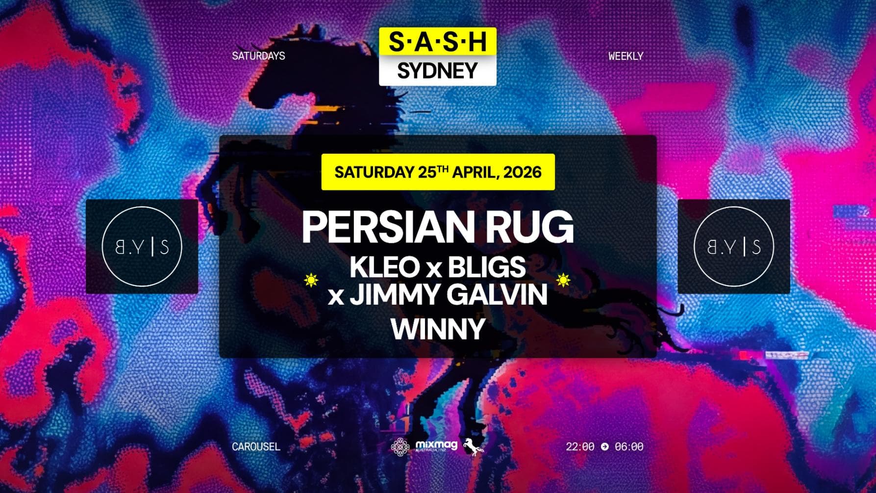 ★ S.A.S.H Sydney x By Your Side ★ Two up & Techno Afters ★ Saturday 25th April ★